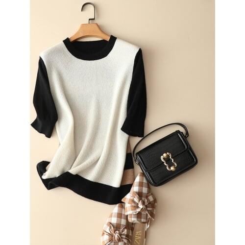 2022 autumn winter thick knitwear 100% cashmere sweaters women warm tops knitted female patchwork designers fashion pullovers