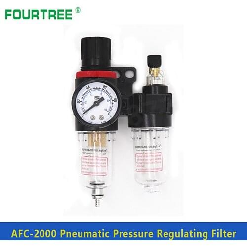 AFC2000 G1/4" Pneumatic Pressure Regulator Filter Regulating Combination Lubricator FRL Two Union Treatment Oil Water Separation