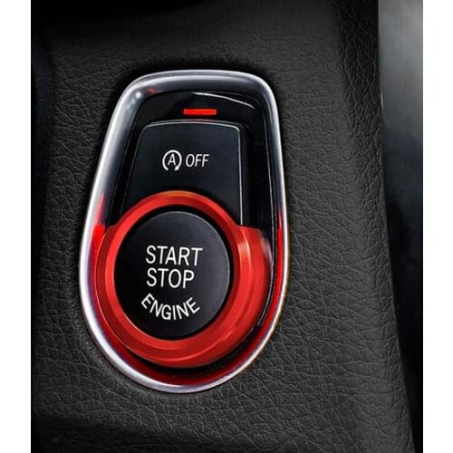 SBTMY Car Styling Key Start Button Decorative Frame Interior Cover stickers Trim For BMW 1/2/3 series F20 F21 F30 X1 F48