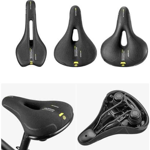 Bicycle Saddle Breathable PU Leather Hollow Breathable Absorption Rainproof Soft MTB Bike Saddle Polyurethane Shockproof