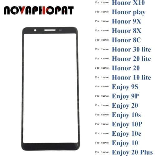 Black Digitizer LCD Sensor Glass For Huawei Honor X10 Play 4T Pro 9X 8X 8C 30 20 10 Lite 20i Touch Screen Glass lens Panel