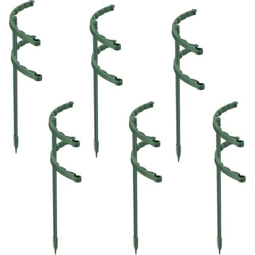 6Pcs Plant Support Stake UV Resistant Flower Climbing Trellis Flower Climbing Metal Garden Plant Supports Ring Easy Install