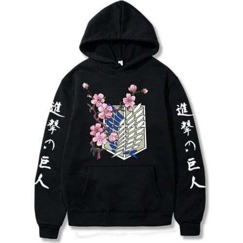 Anime Attack on Titan Printed Long Sleeved Hoodie Men Women Tops Harajuku Clothes