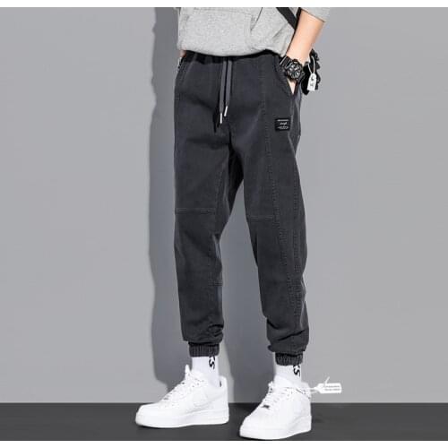 Autumn and winter 2021 street hip hop thick teenagers denim jeans mens brand trend Korean wild loose casual Harlan trousers
