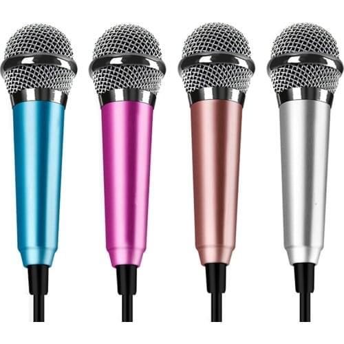 High Quality Portable Mini Microphone Stereo Condenser Mic for for Chatting Singing Karaoke PC Laptop