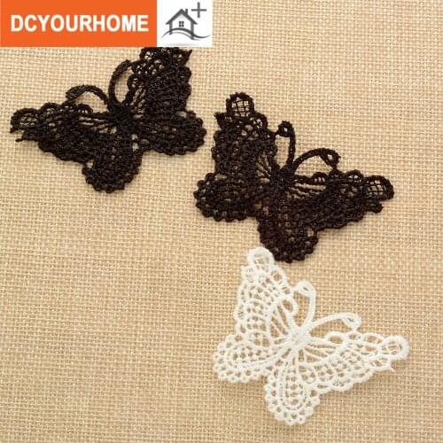 12pcs/lot Butterfly Lace Applique Mesh Trim For Garment Accessories Decoration Sew On Guipure Lace Fabric