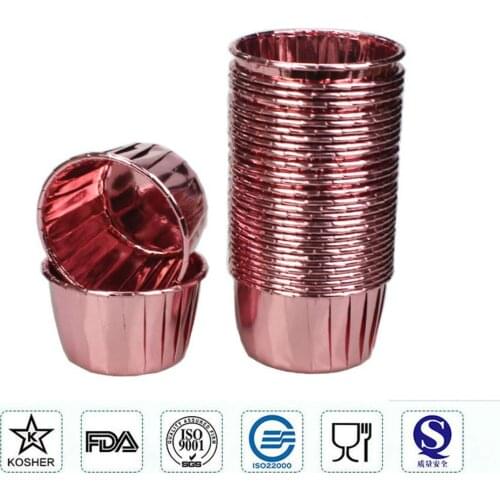 30pcs/set Cups Rose Gold Paper Cupcake Liners Wrappers Baking Cake Holder