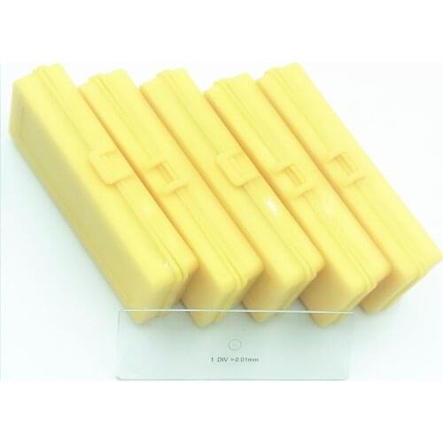5pcs 0.01mm Microscope Stage Micrometer Calibration Slide Parts Microscopes Measurement Tools