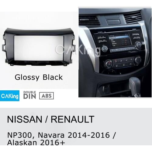 Car Fascia Radio Panel for Renault Alaskan 2016+;Nissan NP300,Navara,Frontier 2014-2016 (Glossy Black) Dash kit Install Adapter