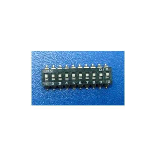 FREE SHIPPING 10PCSx China Quality KM-10 Black 10P SMT DIP Switch 2.54mm 10 Position IC Encoder Switch Slide Switch KM-10H