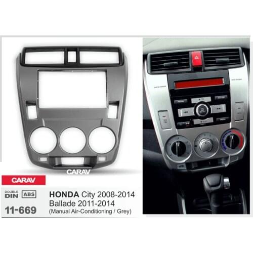 CARAV 11-669 Car Radio Fascia Panel for HONDA City 2008-2014; Ballade 2011-2014 (Ma Stereo Fascia Dash CD Trim Installation Kit