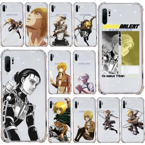 Armin Arlert Attack on Titan Phone Case Transparent For Samsung Galaxy A71 A21s S8 S9 S10 plus note 20 ultra