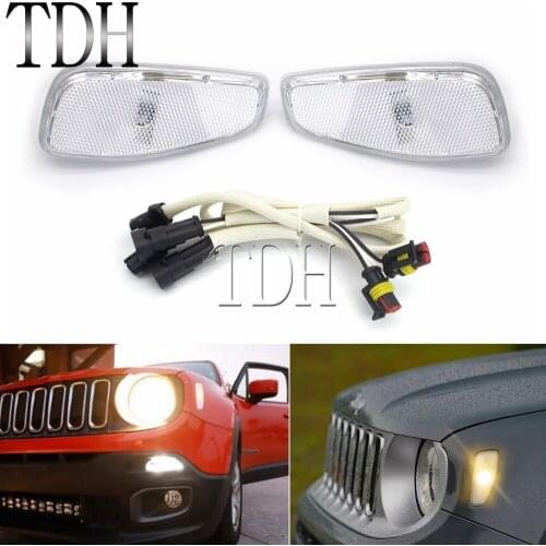 For Jeep Renegade 2015-2017 Front Side Turn Signal Light Cover LED Safety Warning Reflection Parking Lamp Car Accessories