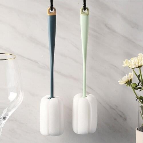 F489 Hanging Long Handle Cup Brush Household Glass Bottle Cleaning Brush Creative Multi-purpose Vacuum Cup Brush Sponge