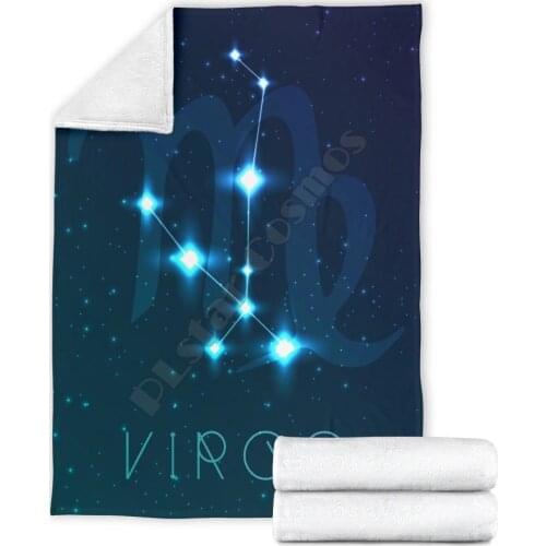 Virgo Zodiac fleece blanket Printed Blanket Adults/kids Fleece Blanket Sherpa Blanket 02
