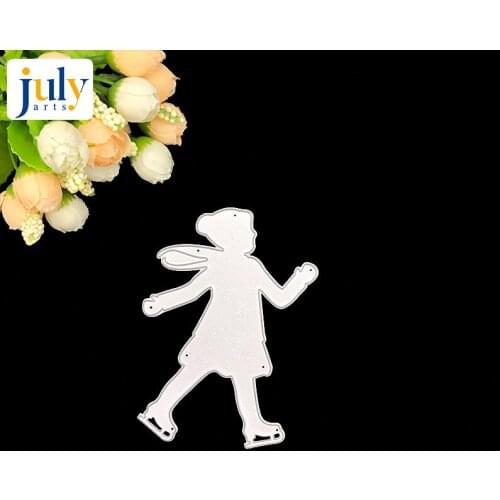 Julyarts DIY Girl Skating Cutting Die Paper Art Embossing Stencil Card Skate Scrapbook Cutter Scrapbooking Card Photo Decoration
