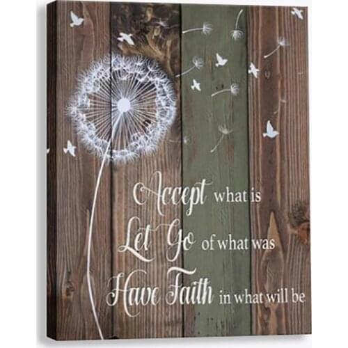 Brown Green Wood Background Painting Canvas Rustic Dandelion Room Posters Dormitory Wall Art Decor Bedroom For Home Decoration