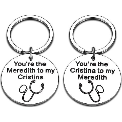 Best Friend Keychain Gifts for Women You're The Meredith To My Cristina Inspired Set Your Are My Person Gifts For Sister