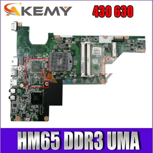 Akemy 646671-001 Main Board For HP 430 630 Laptop Motherboard HM65 DDR3 UMA MB Full tested