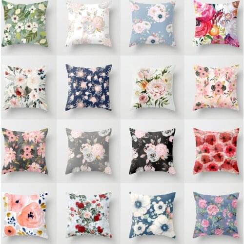 Fashion Pillow Idyllic Minimalist Flowers Print Creative Home Pillow Cover Office Car Back Cushion Covers sofa pillow set