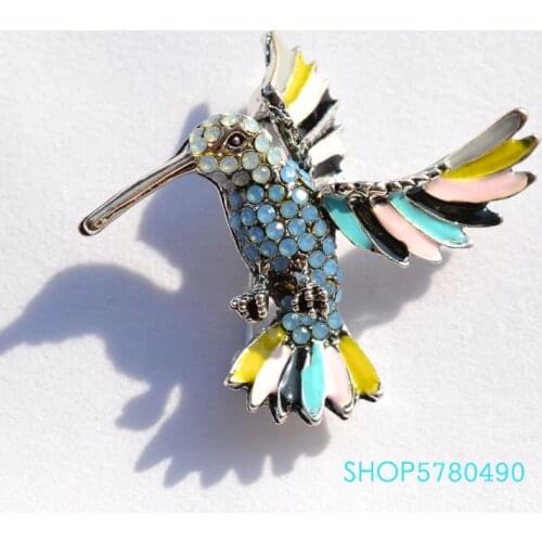 Fashion Jewelry Rhinestone Elegant Sea Birds Brooch Multi Color Women Classic Pin Lady Daily Coat Accessories Corsage Ornaments