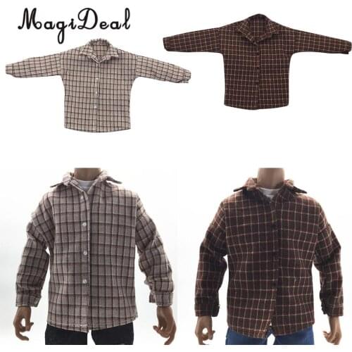 Brand New 1/6 Scale Casual Wear Male Plaid Shirt Clothes Suit Cloth Mens Clothing for 12 Inch Action Figure Dolls DIY Acc