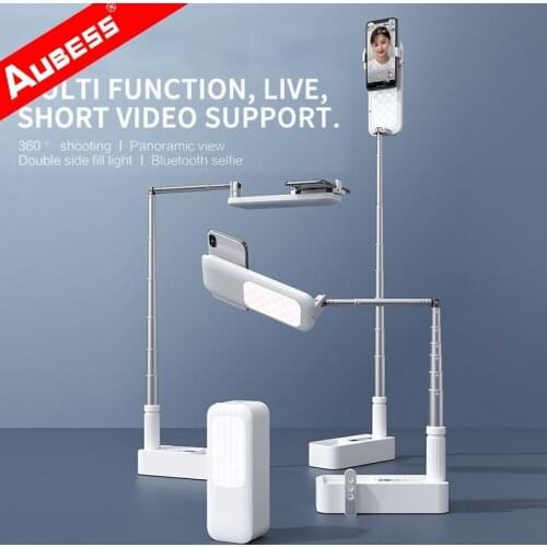 Portable Phone Holder Retractable Wireless Live Broadcast Stand Wireless Dimmable LED Fill Light Selfie For Living Video
