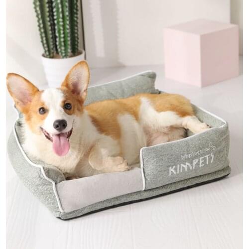 Four Seasons Simple Solid Color Pet Bed House Detachable Washable Soft Sleeping Cushion for Small Medium Large Dogs Cats