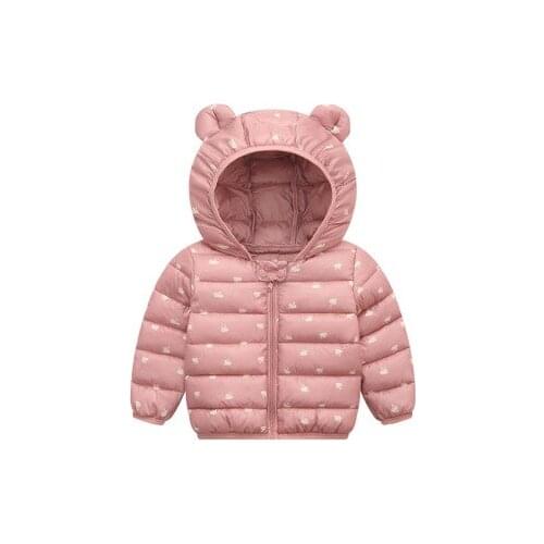2019 Winter New Baby Girl Down Coat Childrens Clothing Toddler Cartoon Rabbit Ears Jackets Toddler Winter Clothes Hooded Parkas