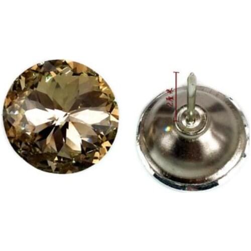 5 size 500pcs 3colors glass bauhinia nail buckle gemstone buttons Sewing buttons for Sofa Headboard Crystal buttons for garments