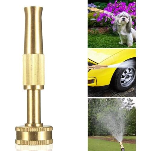 Garden brass Adjustable spray gun Hose Nozzle High pressure straight copper gun for car wash watering flower garden hose Sprayer