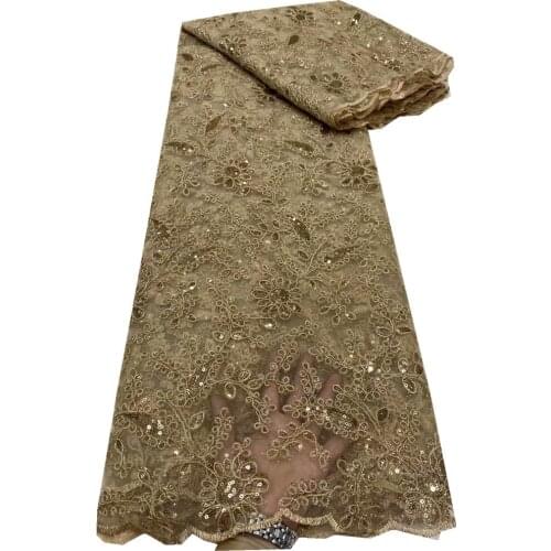 SJ Lace African Lace Fabric 2021 Embroiderey African Cord Lace With Sequins High Quality Nigeria Lace Fabric For Wedding dp5-28