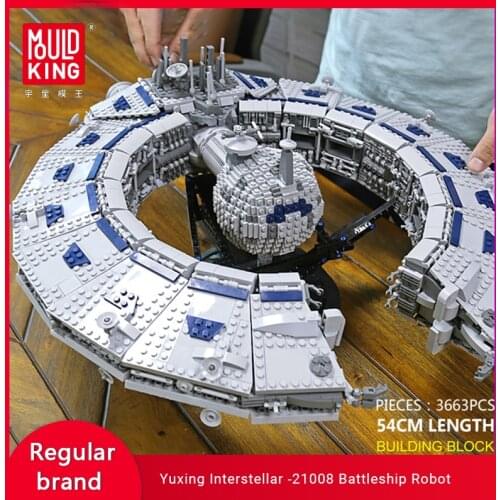 MOULD KING 21008 Battleship Robot Building Block Star Plan Level Control Ship Model Assembling Childrens Toys Christmas Gifts