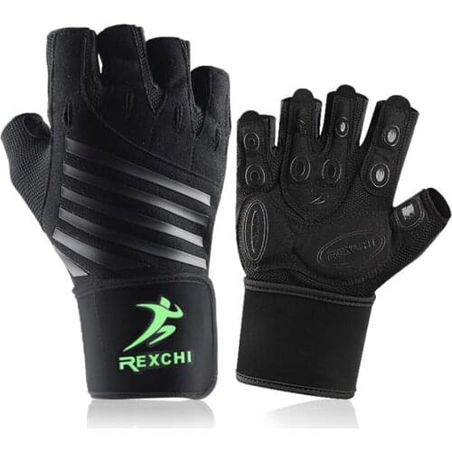 Gym Fitness Half Finger Gloves with Wrist Wrap Support Men Women Crossfit Workout Gloves Power Weight Lifting Equipment
