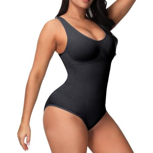 Waist Training Tights Slim Full Body Shaper For Women Underwear Seamless Round Neck Jumpsuit Abdomen Top