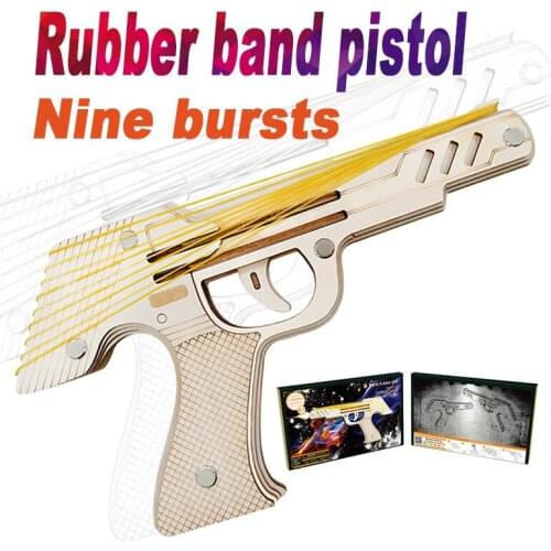 Creative DIY Laser Cutting 3D pistol Wooden Puzzles Learning Educational Toy Game Assembly Toys for Children Jigsaw Kids Toys