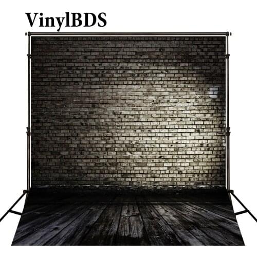 VinylBDS Photography Backdrop Newborn Baby Brick Wall Lights Fall Fond De Studio De Dark Wooden Floor Photocall Para Bodas