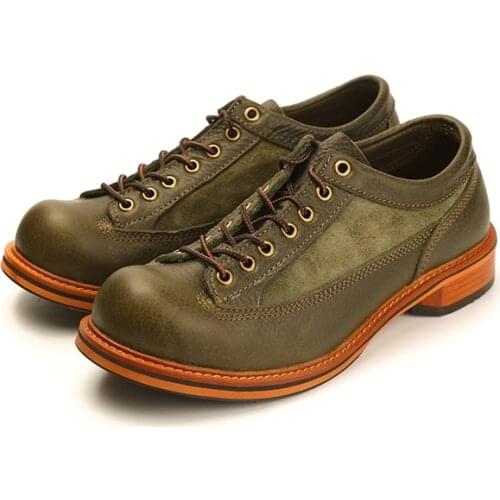 Japanese Vintage Tooling Ankle Boots High Quality Handmade Cow Leather Men Shoes Spring Autumn British Desert Motorcycle Boots