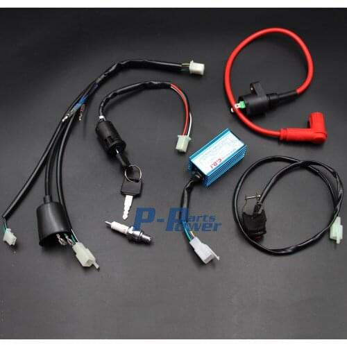 Wiring Harness Loom IGNITION CDI COIL SPARK PLUG KILL SWITCH Kit 50 70 90 110 125 140 150 160cc Pit Dirt Bike Kick Start Engine