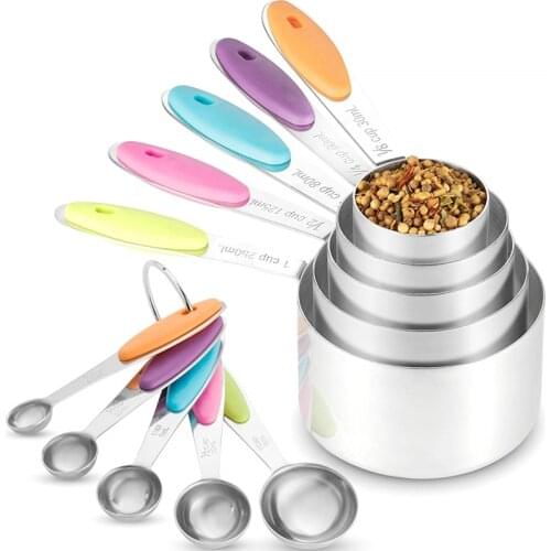 1 set Stainless Steel Measuring Cup Spoon for Baking Kitchen Measuring Utensils Kitchen Scales Baking Supplies