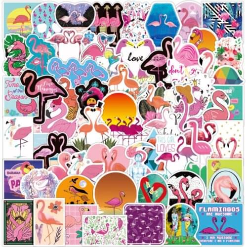 10/30/50/100Pcs/Set Flamingo Kawaii Stickers For Chidren Toy Waterproof Sticker to DIY Laptop Bicycle Helmet Car Decals
