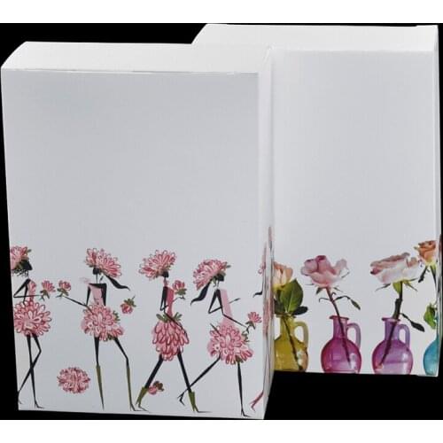 2 Size&Style Colored Printed Design Folding White 350g Craft Paper Mask Cosmetics Packaging Box Gift Box10pcs/lot