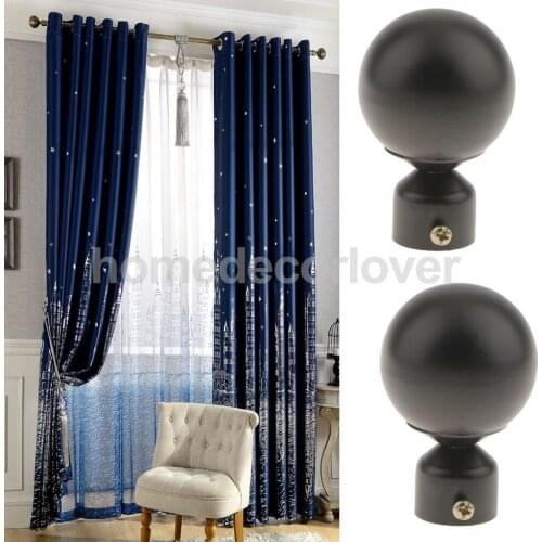 2Pcs Decorative Elegant Design Window Curtain Rod Ends Drapery Rail Pole Heads Caps Fit 25/28mm Inner Diameter Rods