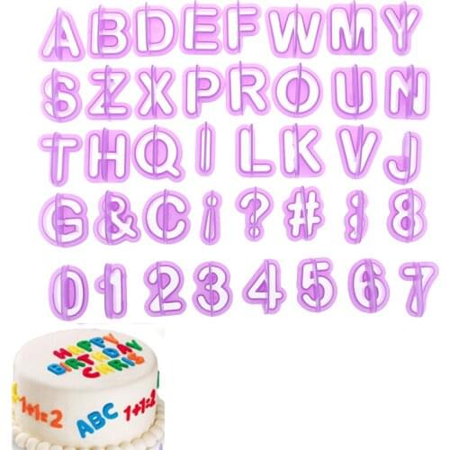 40pcs/set English Letters Cake Mould Alphabet Cookie Cutters Number Letter For Fondant Cake Chocolate Mold Decor Tool