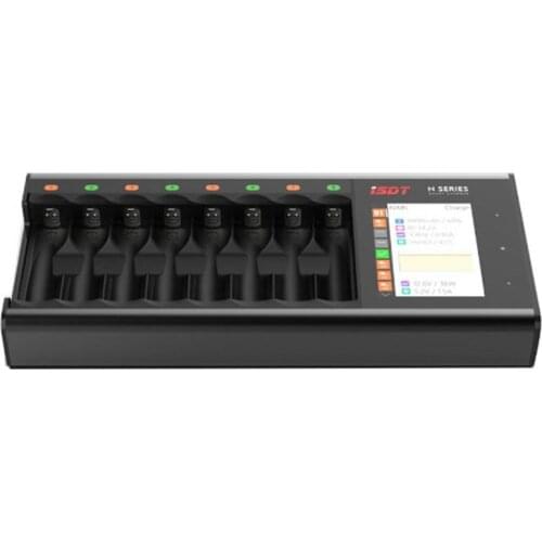 In Stock ISDT N8 18W 1.5A 8 Slots LCD AA/AAA Quick Charger for LiIon LiHv Life NiMh Nicd Nizn RC Models Part Accs