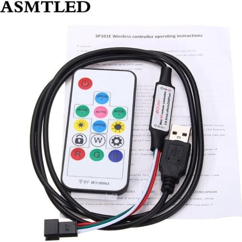 USB Mini RF Wireless 14key Remote Controller DC5-24V Pixel LED Mini 3key USB Contorller For WS2812 Digital LED Pixel Strip