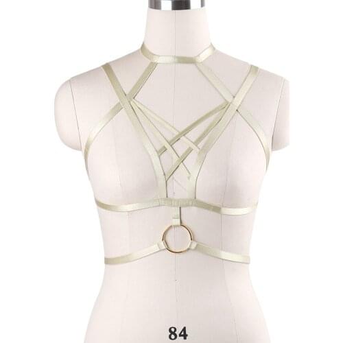Body Harness Tops Cage Bra Bondage Lingerie Goth Harajuku Belt Fetish Exotic Bustier Halter Rave Wear Bondage Harness O-ring