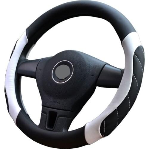 Auto Steering Wheel Cover Funda Volante 36/38/39CM Multicolor Line pattern Vehicle steering covers Durable Leather accessories