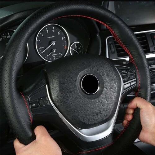 Car Steering Wheel Braid Cover Needles And Thread Artificial Leather Car Covers Suite 6 Color DIY Texture Soft Auto Accessories