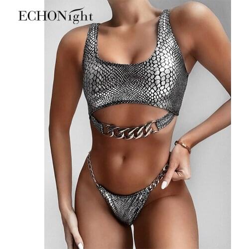 Echonight Snake Bikini Womens Bathing Suit Swimsuit Swimsuit With Chain Female Swimwear 2020 Womens Two-Piece Swimsuit